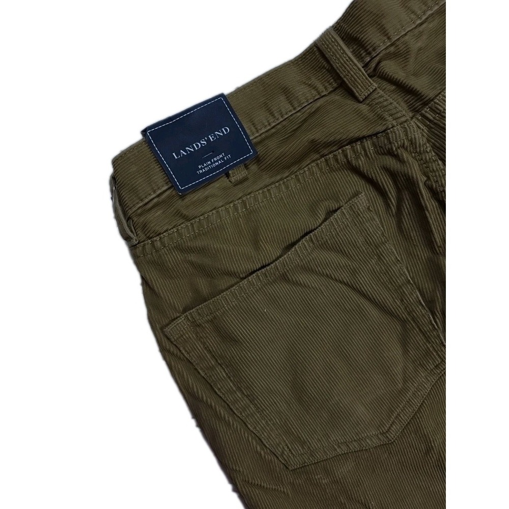 Lands' End Men's Traditional Fit Corduroy‎ TAPERED FIT Pants Brown - SIZE 32 NWT